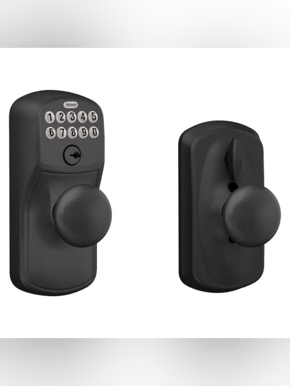 Schlage Plymouth Keypad Entry with Flex-Lock Door Knob Set Matte Black - NIB